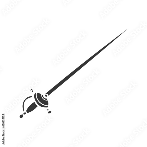 Foil Sword Icon Silhouette Illustration. Fence Sport Vector Graphic Pictogram Symbol Clip Art. Doodle Sketch Black Sign. photo