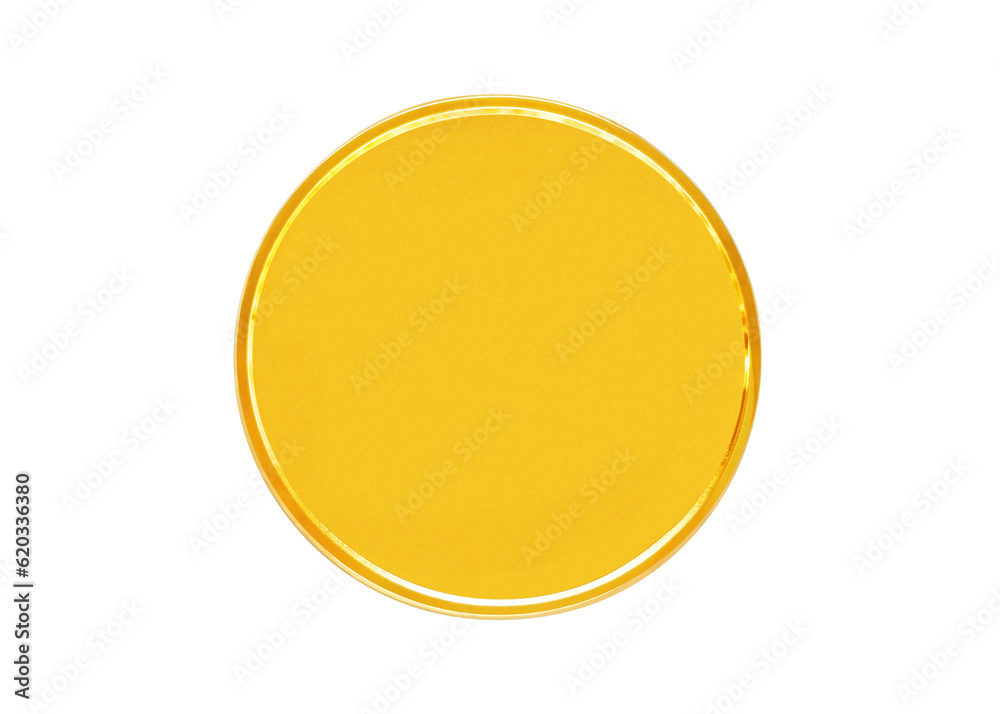 Blank template for gold coins or medals with metallic texture PNG transparent
