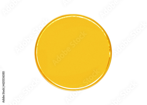 Blank template for gold coins or medals with metallic texture PNG transparent