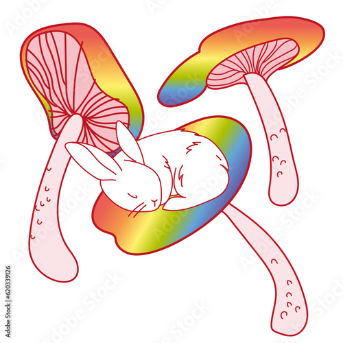 Lgbt bunny mushroom