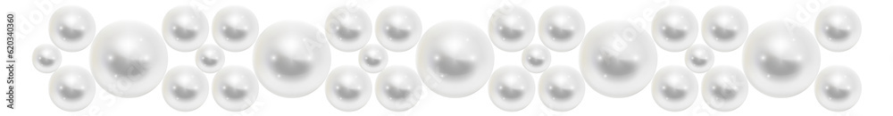 Pearl pattern. Realistic sea gem seamless border Pearl pattern. Realistic sea gem seamless border