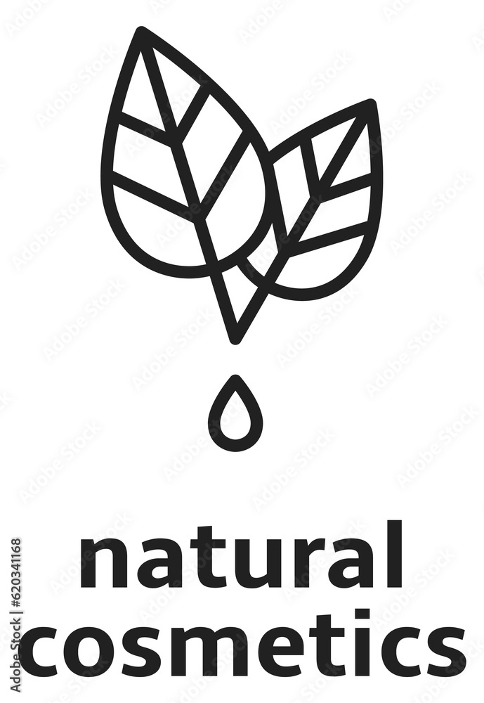Natural cosmetics label. Beauty eco product icon Natural cosmetics label. Beauty eco product icon