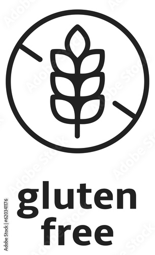 Gluten free icon. Healthy product linear label