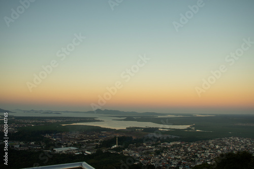 late afternoon in babitonga bay in joinville seen from the viewpoint of morro do boa vista