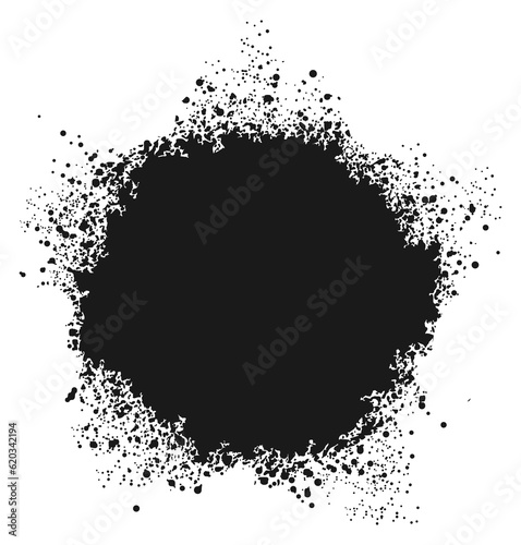 Ink stain. Grungy dirty black spray splash