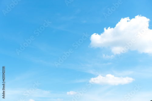 Blue sky with white cloud with copy space background.