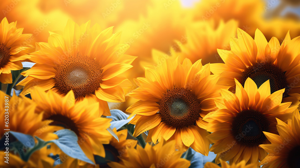 Captivating Sunflowers and their Vibrant Blooms. Generative Ai