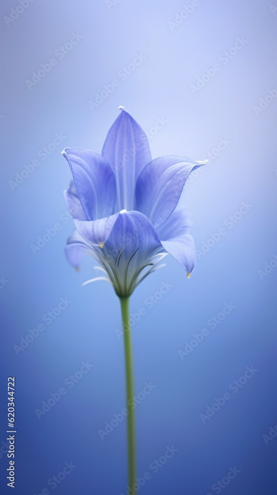 Purple herebell flower story background. AI Generated