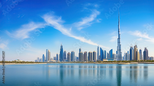Witnessing the Architectural Marvels of Dubai Skyline. Generative Ai