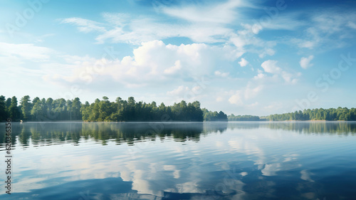 Serene Waterscapes, Reflections of Calmness. Generative Ai © Putra