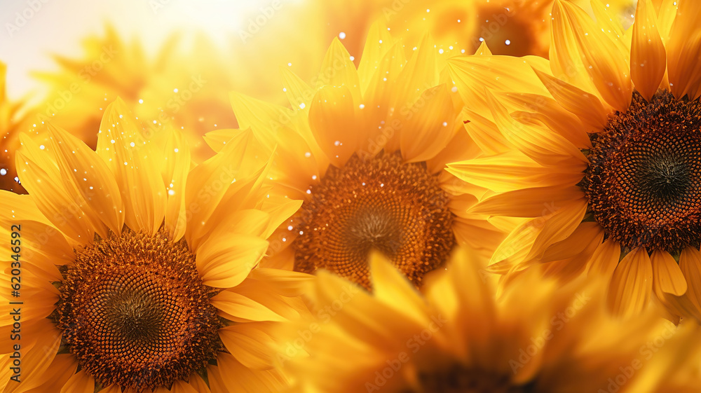 Fototapeta premium Captivating Sunflowers and their Vibrant Blooms. Generative Ai