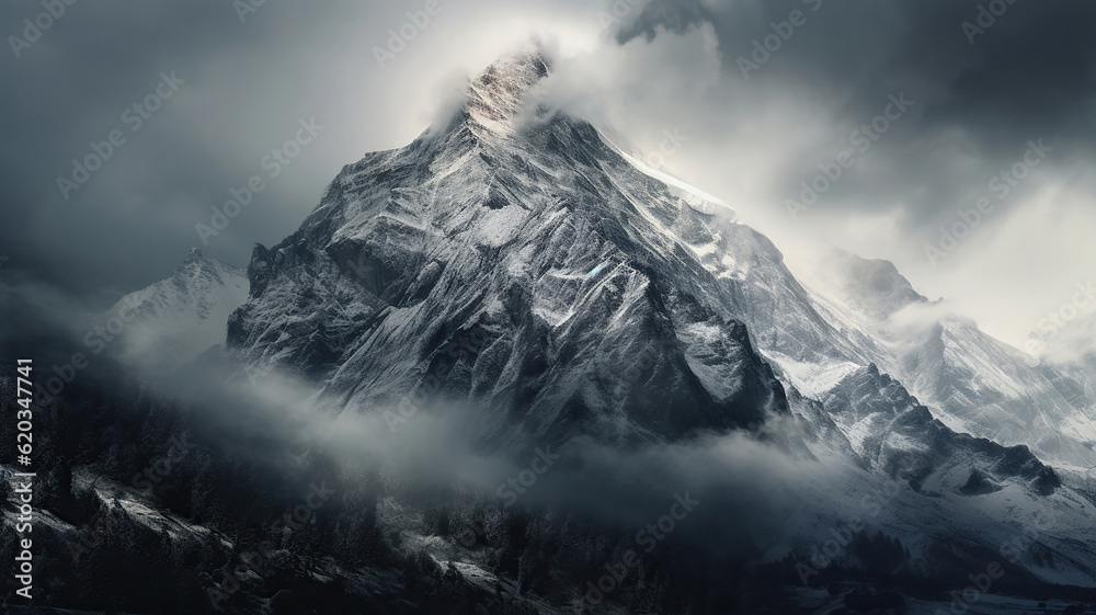 Exploring the Majestic Beauty of Mountain Peaks. Generative Ai