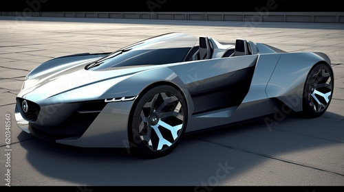 Silver sports car design - created using generative ai