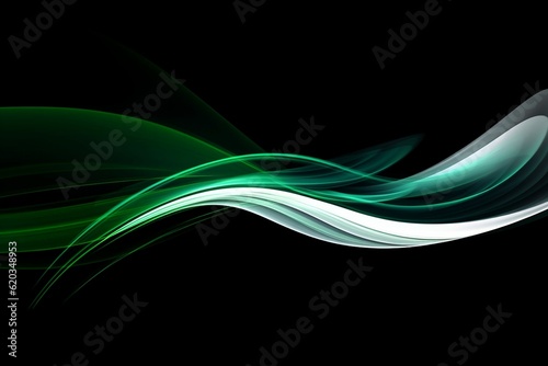 stunning vector art, black and green, flat design, abstract, speed and motion
