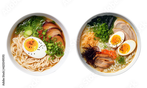 Ramen top view isolated on transparent png