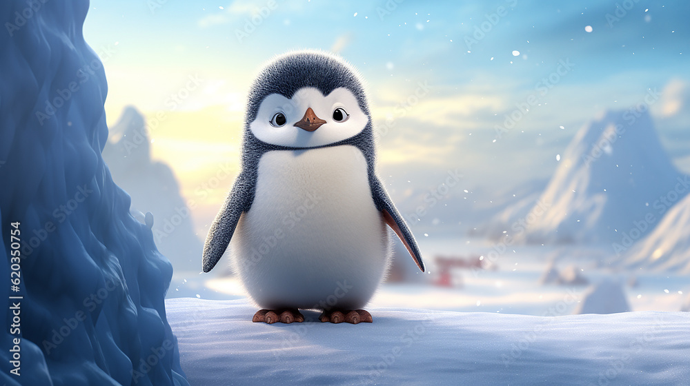 Fototapeta premium Fundo do pequeno pinguim