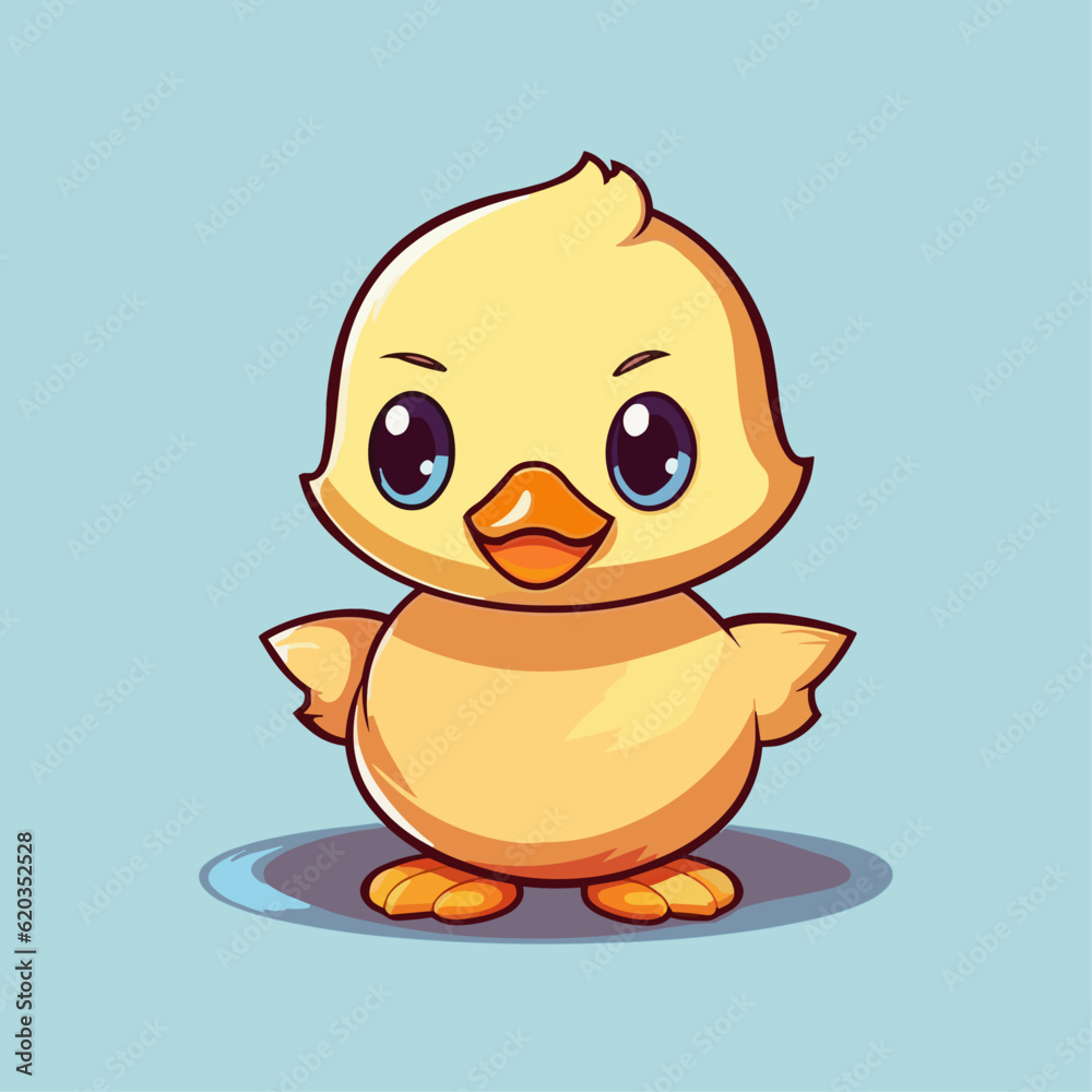 Adorable Yellow Duck Cartoon Character: Perfect for Children's Merchandise, Books, and More Adorable Yellow Duck Cartoon Character: Perfect for Children's Merchandise, Books, and More