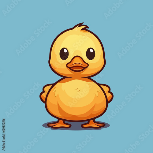 Adorable Yellow Duck Cartoon Character: Perfect for Children's Merchandise, Books, and More