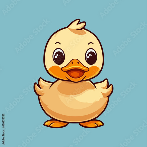 Adorable Yellow Duck Cartoon Character: Perfect for Children's Merchandise, Books, and More