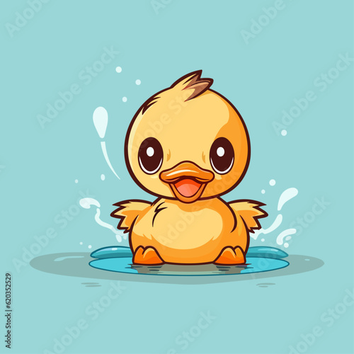 Adorable Yellow Duck Cartoon Character: Perfect for Children's Merchandise, Books, and More