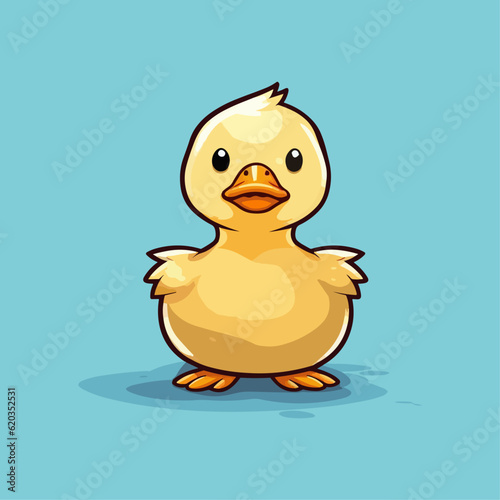Adorable Yellow Duck Cartoon Character: Perfect for Children's Merchandise, Books, and More