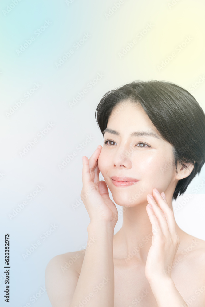 かわいい清涼感のあるラムネのような美容イメージ　縦