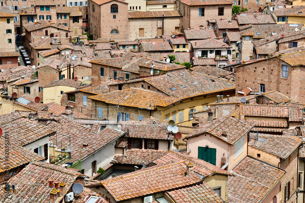The roofs of Siena Italy