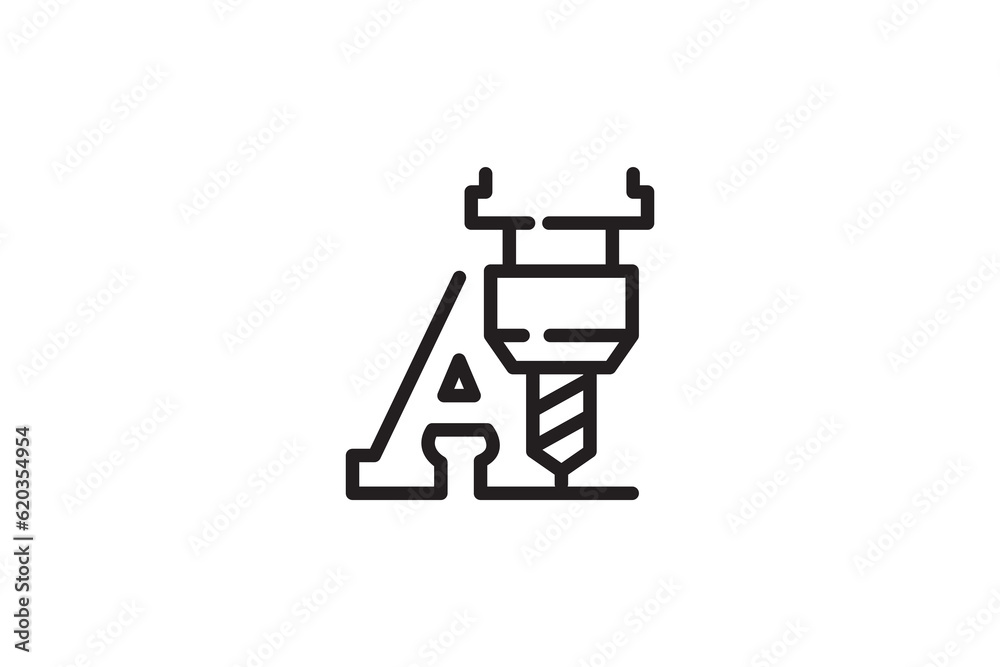 Engraving CNC icon design vector template Engraving CNC icon design vector template