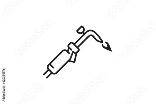 Flame cutting manual icon design vector template