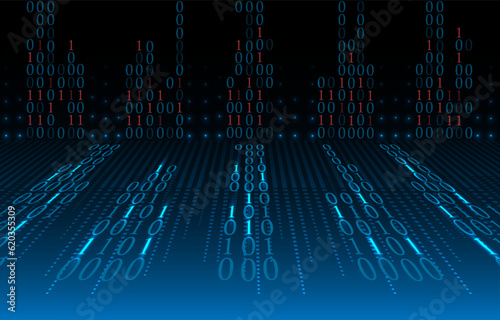 Binary code seamless pattern abstract technology background. programming encoded Information texture with of the future EP.1