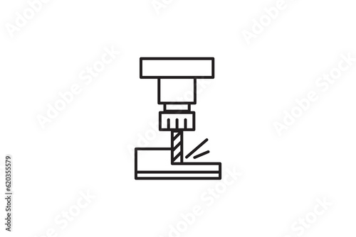 Milling (manual) icon design vector template
