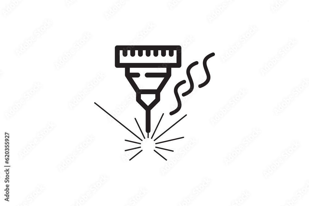 Plasma cutting CO2 icon design vector template Plasma cutting CO2 icon design vector template