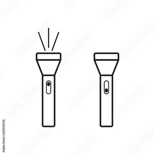 flashlight icon. flashlight on and off. Vector illustration. stock image.