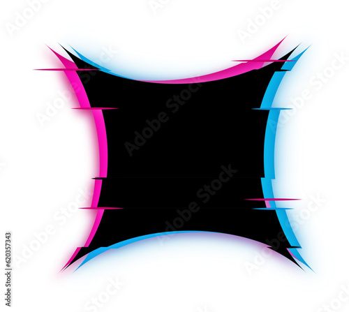 Glowing glitch square starburst 