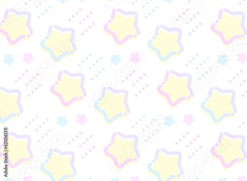 アニメ調のかわいい流れ星のシームレスなパターン	