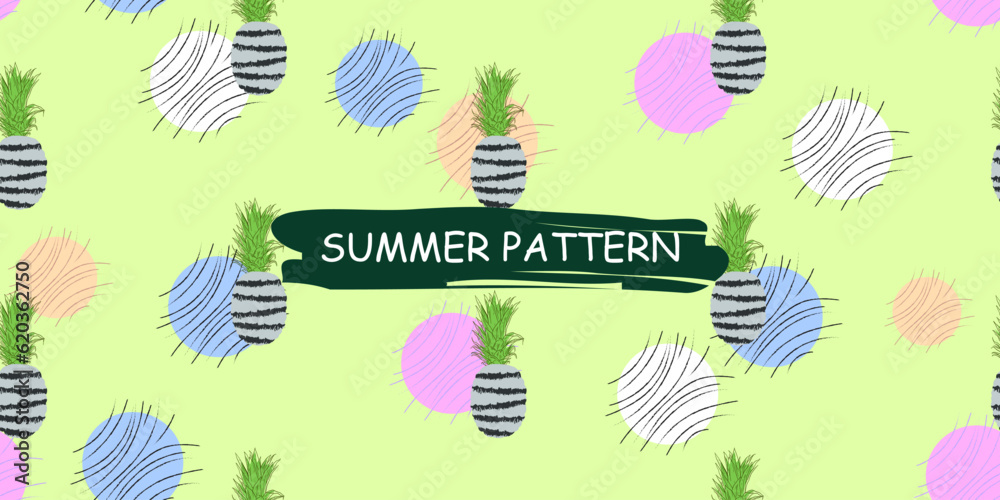 unique abstract summer pineapple fruits seamless pattern background(Multiple values)