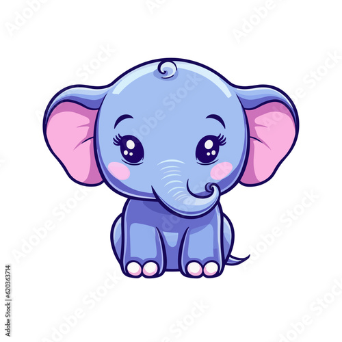 Cute Little Elephant Cartoon: Perfect for Children's T-Shirts, Mugs, and Nursery Decor