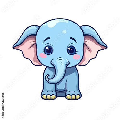 Cute Little Elephant Cartoon: Perfect for Children's T-Shirts, Mugs, and Nursery Decor