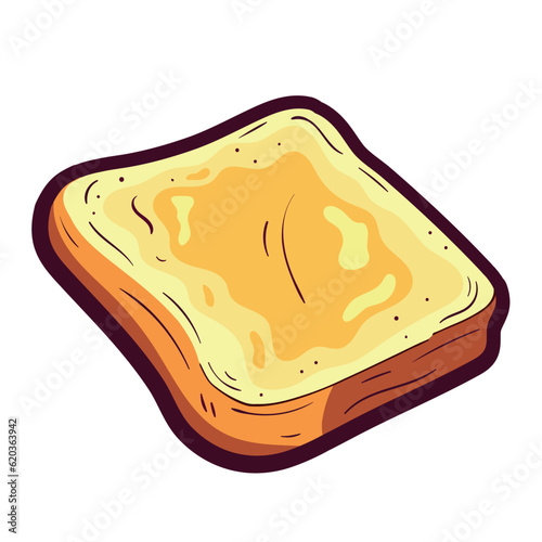 A cute cartoon gourmet bread and dessert
