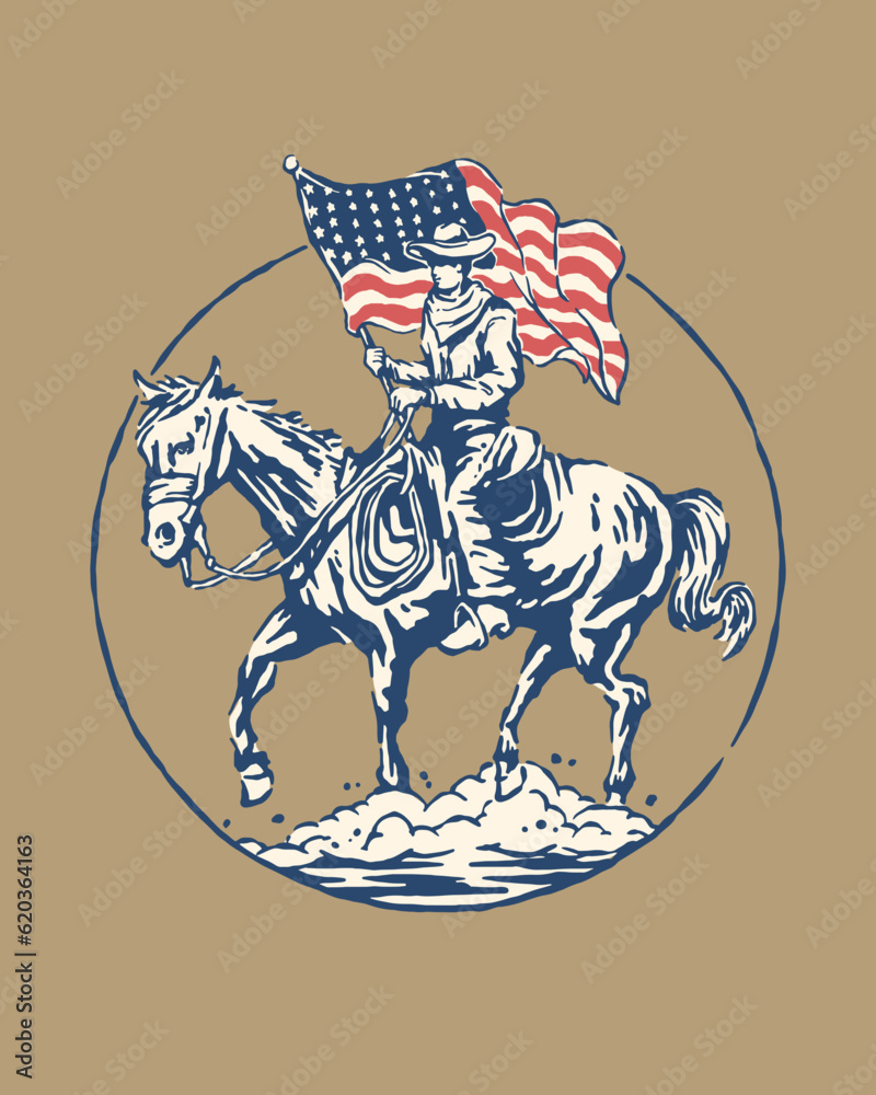 American Cowboy Illustration