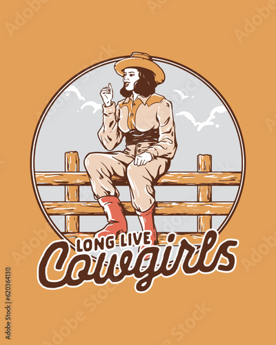 Long Live Cowgirls Illustration