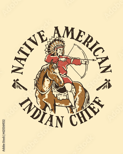 Native American Indian Chief Illustration