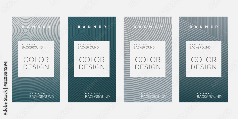 Fototapeta premium Background banner geometric line gradient color design vector, vertical banner set