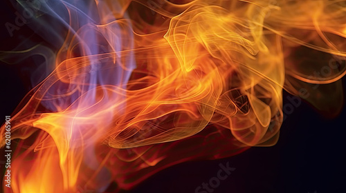 Close-Up of Dancing Flame and Smoke against a Black Background