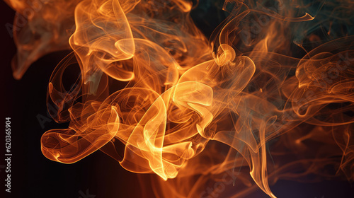 Captivating Close-Up of Flame and Smoke on Black Background