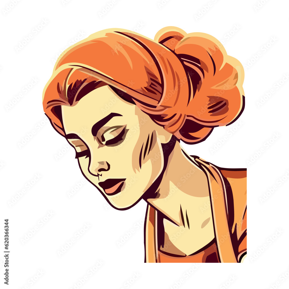 Cheerful pop art of cute woman with blonde hair Cheerful pop art of cute woman with blonde hair