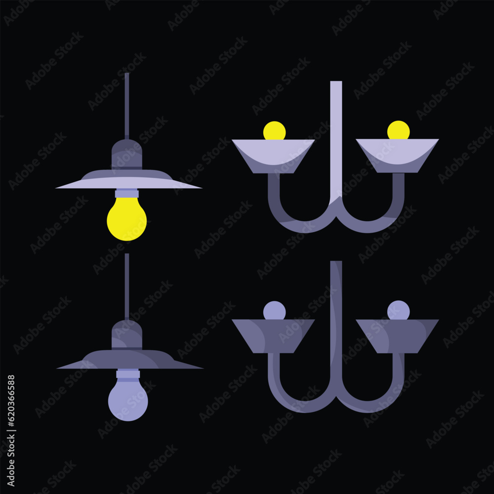 Hanging Lamps Various Design Simple Vector Collection Hanging Lamps Various Design Simple Vector Collection