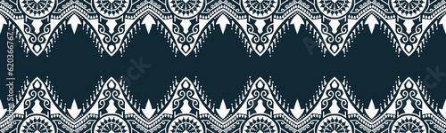 seamless pattern abstract ethnic geometric embroidery design repeating background texture in black and white.wallpaper and clothing. EP.95