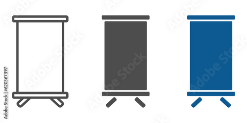 Trendy roll up banner vector icons