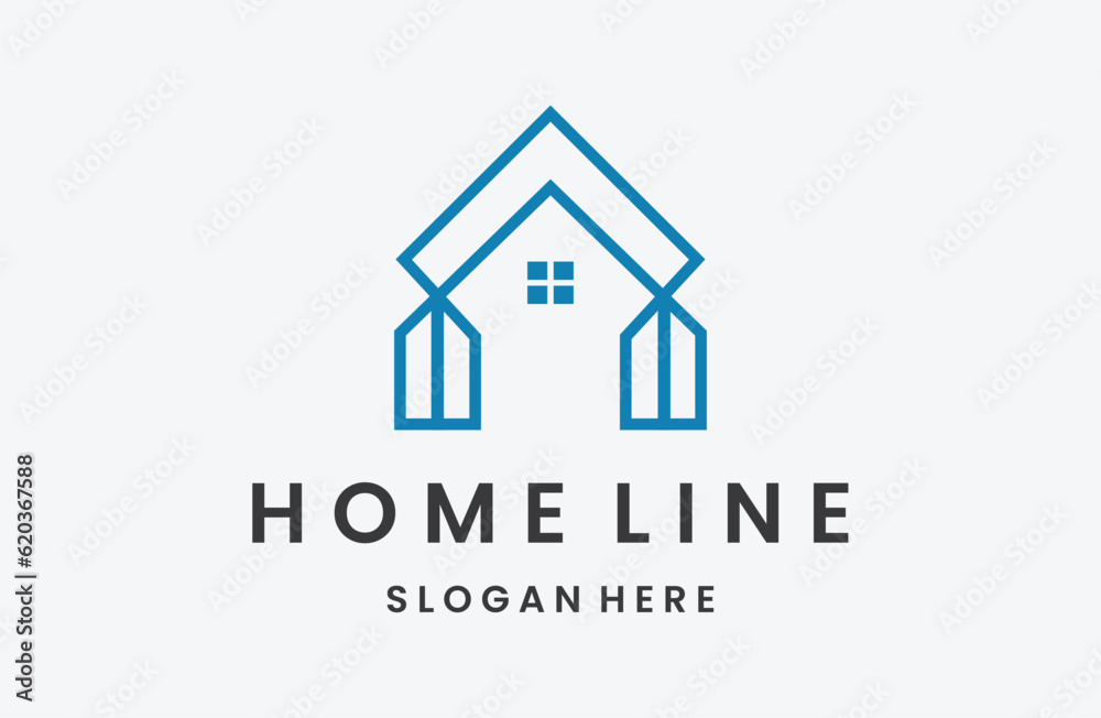Logo House. Linear Style Isolated . Can be used for Real Estate, Construction, Architecture and Building Logos